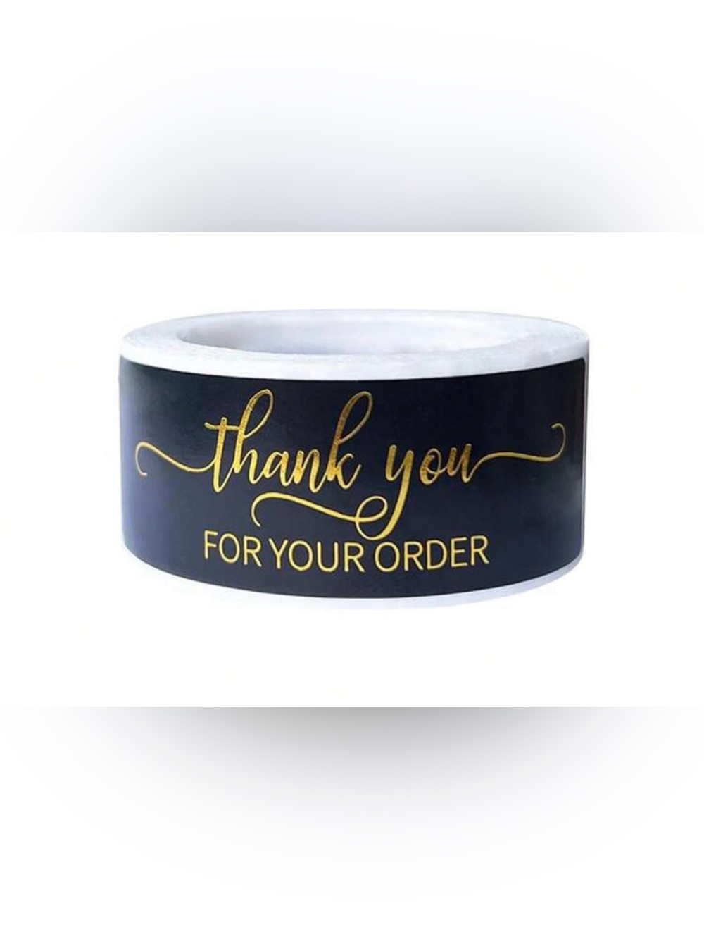 125 Thank You For Your Order - Black & Gold Decorative Sticker Labels